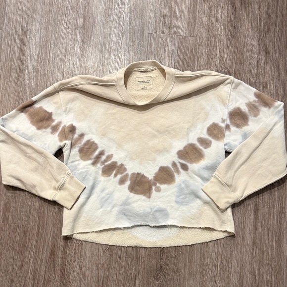 Abercrombie & Fitch Beige and Brown Tie-Dye Sweatshirt - Picture 1 of 5